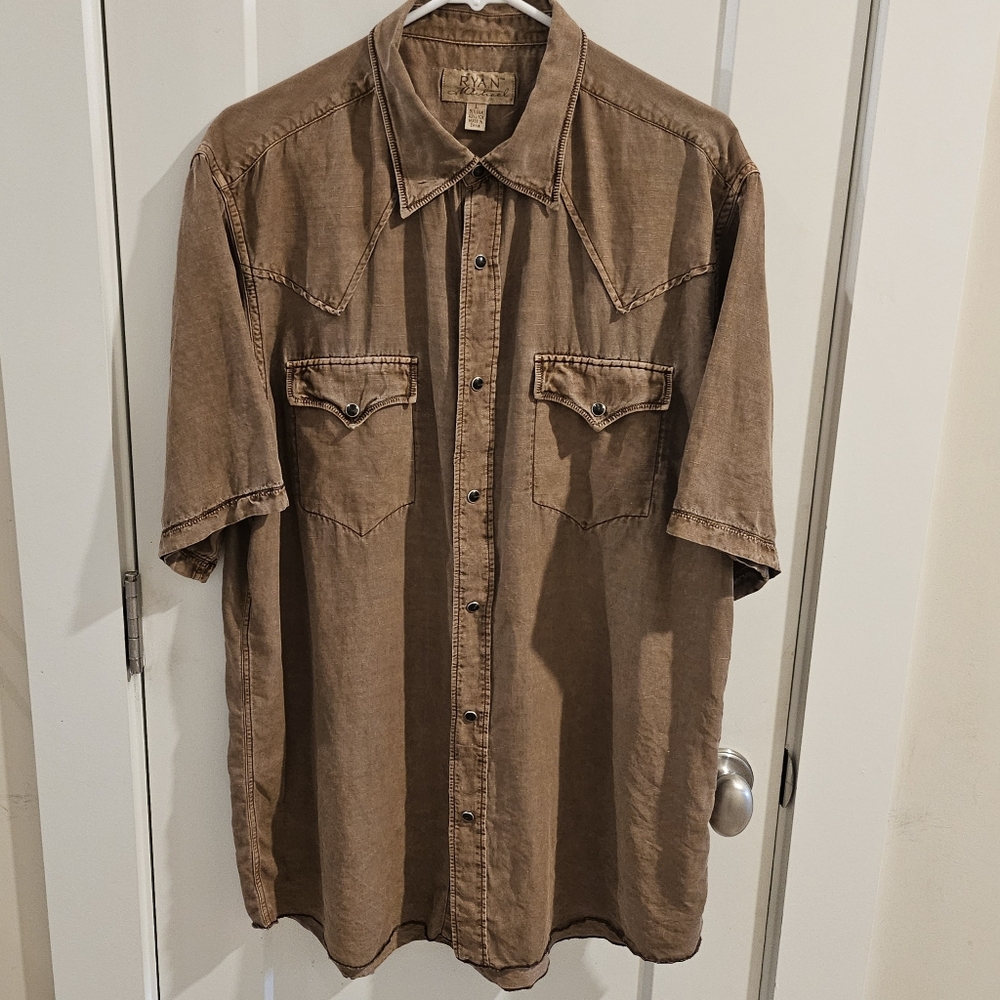 Men's Brown Western Shirt